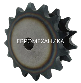 Сдвоенная звездочка для двух однорядных цепей 08B-1 Z=23 без ступицы с закалкой зубьев, D1=14мм - Евромеханика