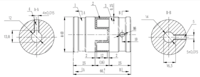 Муфта XL1, d1=12/d2=19 мм+шпон паз, СТАЛЬ, EMT - Евромеханика