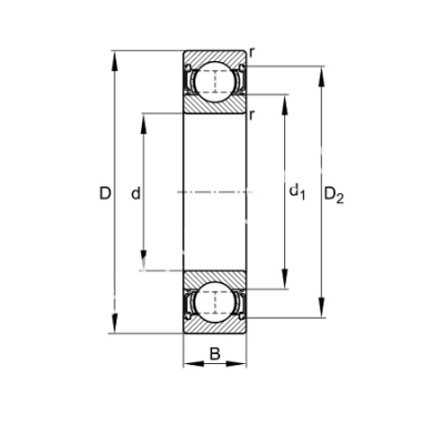 Подшипник 6007-2RSR FAG - Евромеханика