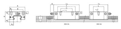 Каретка EGH15CAZOH, EMT - Евромеханика