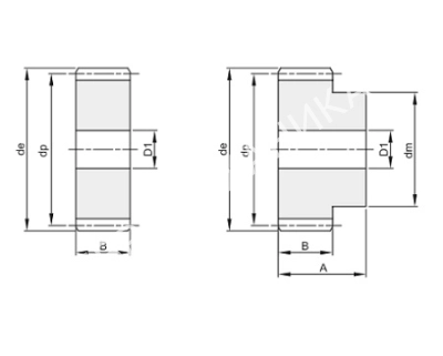 Шестерня цилиндрическая M=3 Z=26 со ступицей (PM30026), EMT - Евромеханика