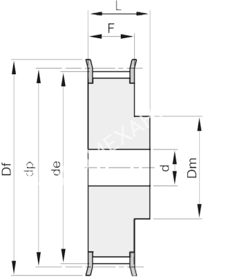 Шкив зубчатый под расточку 32 8M 20, EMT - Евромеханика