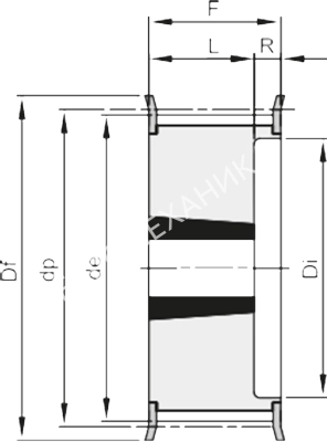 Шкив зубчатый под втулку тапербуш TL 32 H 200 (2012), EMT - Евромеханика