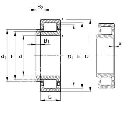 Подшипник NJ209-E-XL-TVP2 FAG - Евромеханика