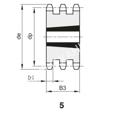 Звездочка 12B-3, шаг 19,05х11,68 мм (3/4х7/16), Z=21 под втулку тапербуш 2517 - Евромеханика