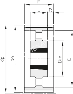 Шкив зубчатый под втулку тапербуш TL 168 14M 55 (3020), EMT - Евромеханика