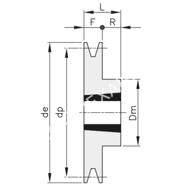 Шкив для клиновых ремней SPC 280 3 - Евромеханика