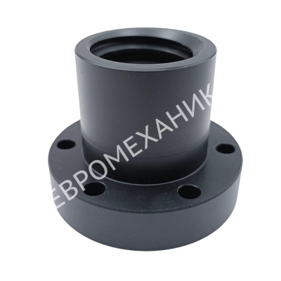 Гайка трапецеидальная полиамидная (POM) PFA 16х4 с фланцем (правая резьба), EMT - Евромеханика