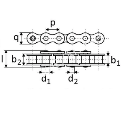 Цепь роликовая однорядная 05B-1 - Евромеханика