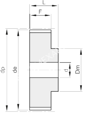 Шкив зубчатый под расточку 72 5M 25, EMT - Евромеханика
