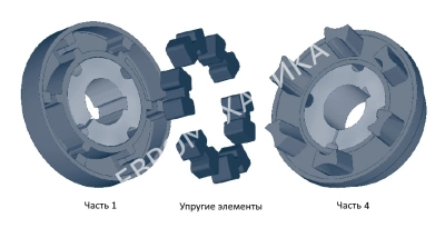 Полумуфта N-EUPEX 95 часть 4, тип F под втулку тапербуш 1210, EMT - Евромеханика