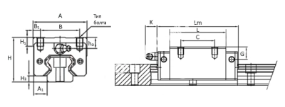 Каретка HGH45HAZOC, EMT - Евромеханика